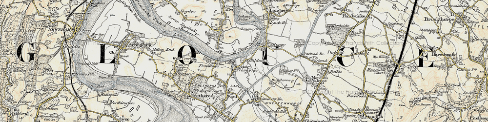 Old map of Upper Framilode in 1898-1900