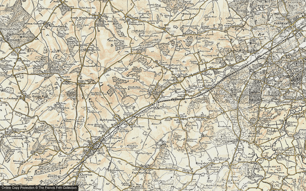 Old Map of Historic Map covering Yarnhams in 1897-1909