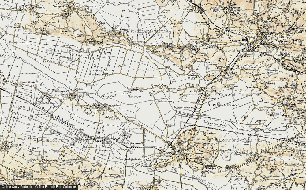 Old Map of Upper Godney, 1898-1900 in 1898-1900