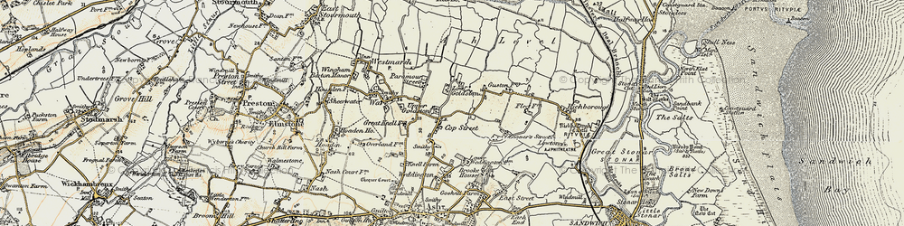 Old map of Upper Goldstone in 1898-1899
