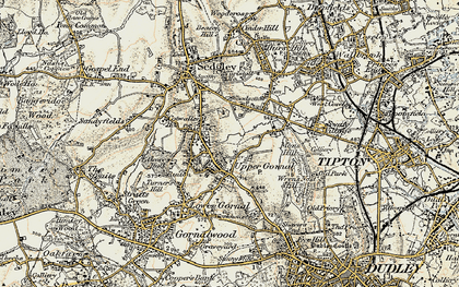 Old map of Upper Gornal in 1902