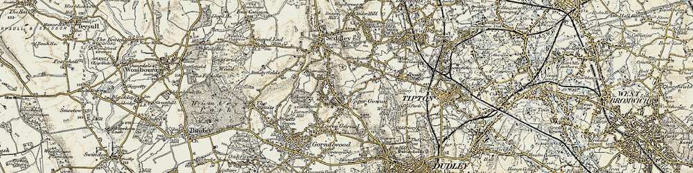 Old map of Upper Gornal in 1902