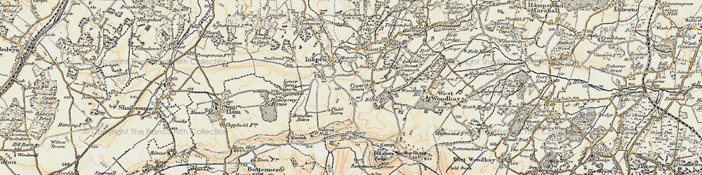Old map of Upper Green in 1897-1900