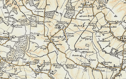 Old map of Upper Green in 1898-1901