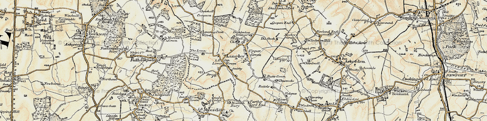 Old map of Upper Green in 1898-1901