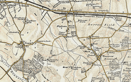 Old map of Upper Green in 1899-1901