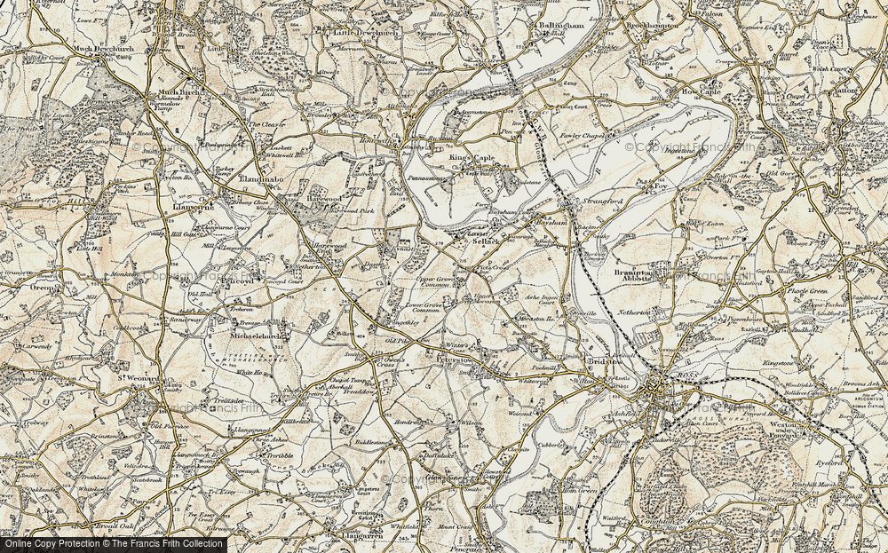 Old Map of Historic Map covering Dadnor in 1899-1900
