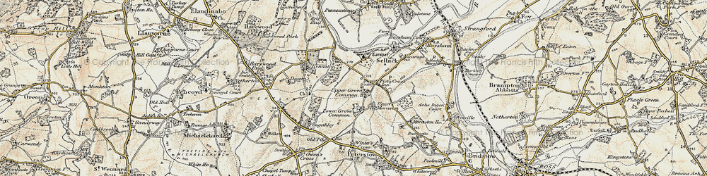 Old map of Dadnor in 1899-1900