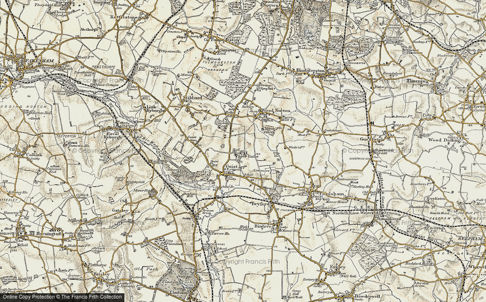 Old Map of Upper Guist, 1901-1902 in 1901-1902