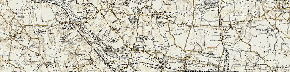 Old map of Upper Guist in 1901-1902