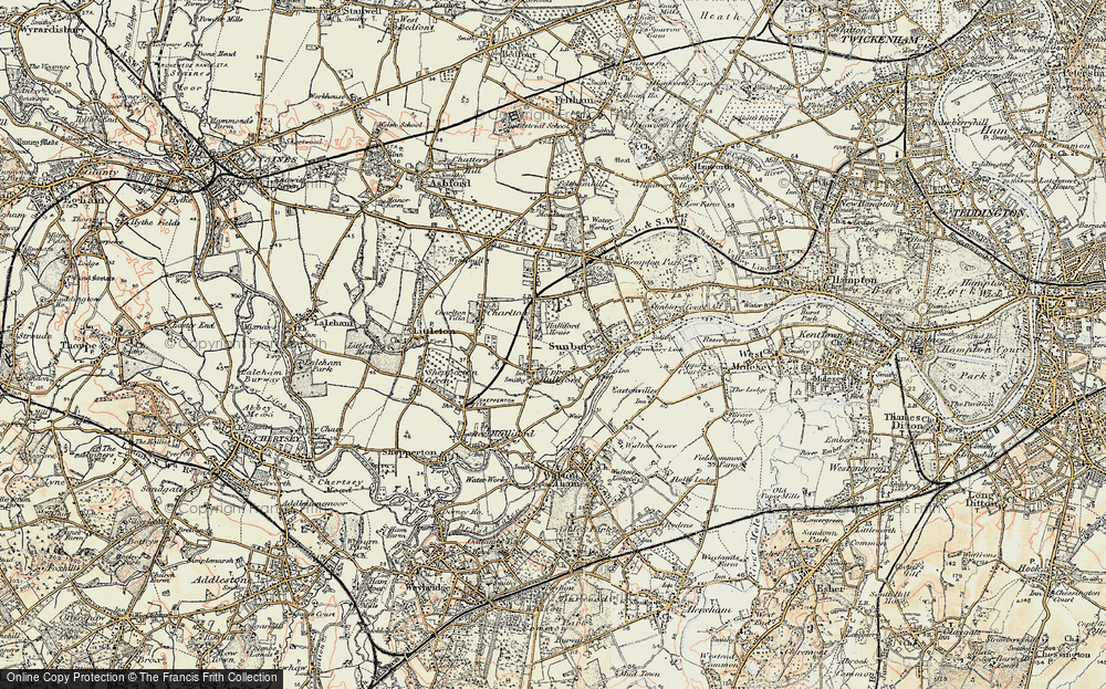 Old Map of Upper Halliford, 1897-1909 in 1897-1909