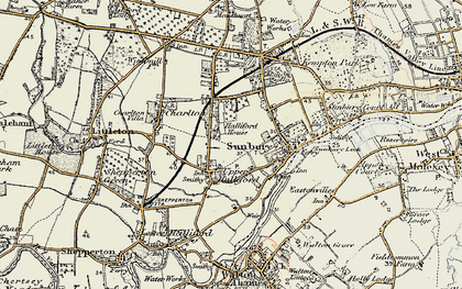 Old map of Upper Halliford in 1897-1909