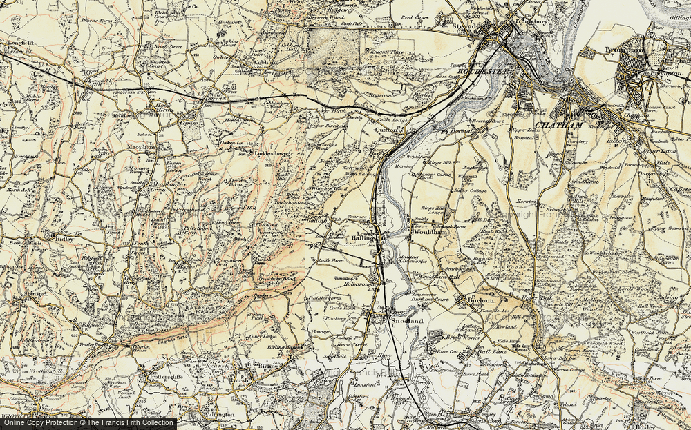 Old Map of Upper Halling, 1897-1898 in 1897-1898