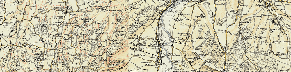 Old map of Upper Halling in 1897-1898