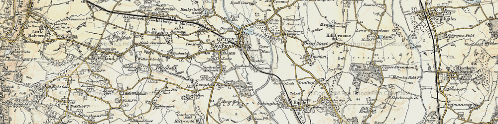 Old map of Upper Ham in 1899-1901