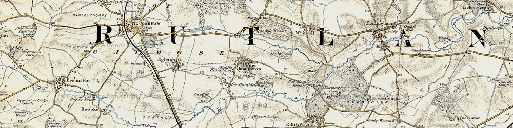 Old map of Upper Hambleton in 1901-1903