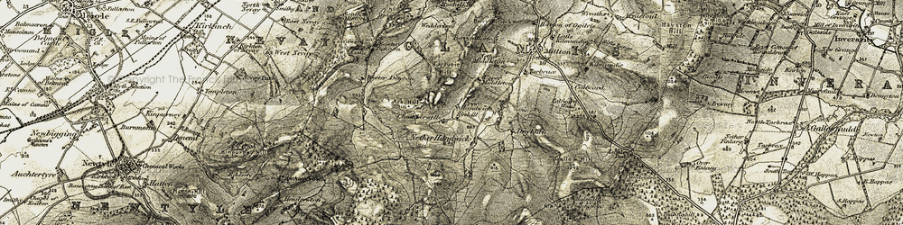 Old map of Upper Handwick in 1907-1908
