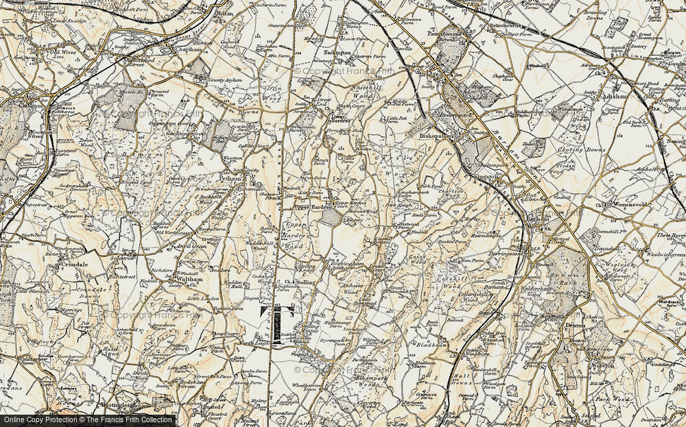 Old Map of Upper Hardres Court, 1898-1899 in 1898-1899