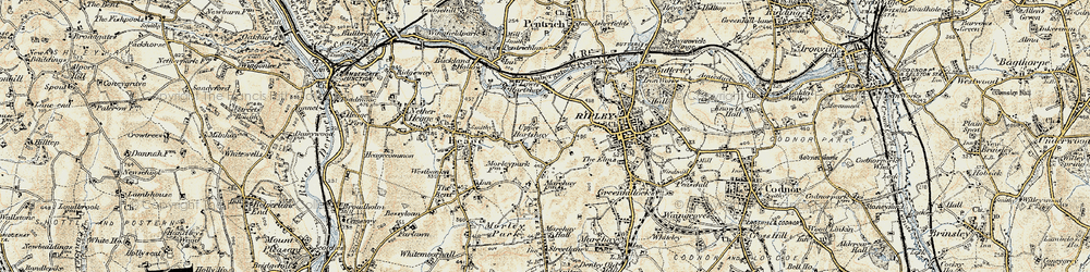 Old map of Upper Hartshay in 1902