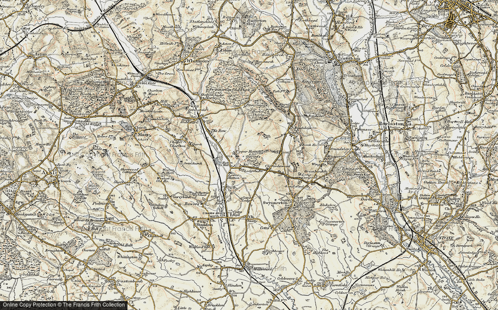 Old Map of Upper Hatton, 1902 in 1902