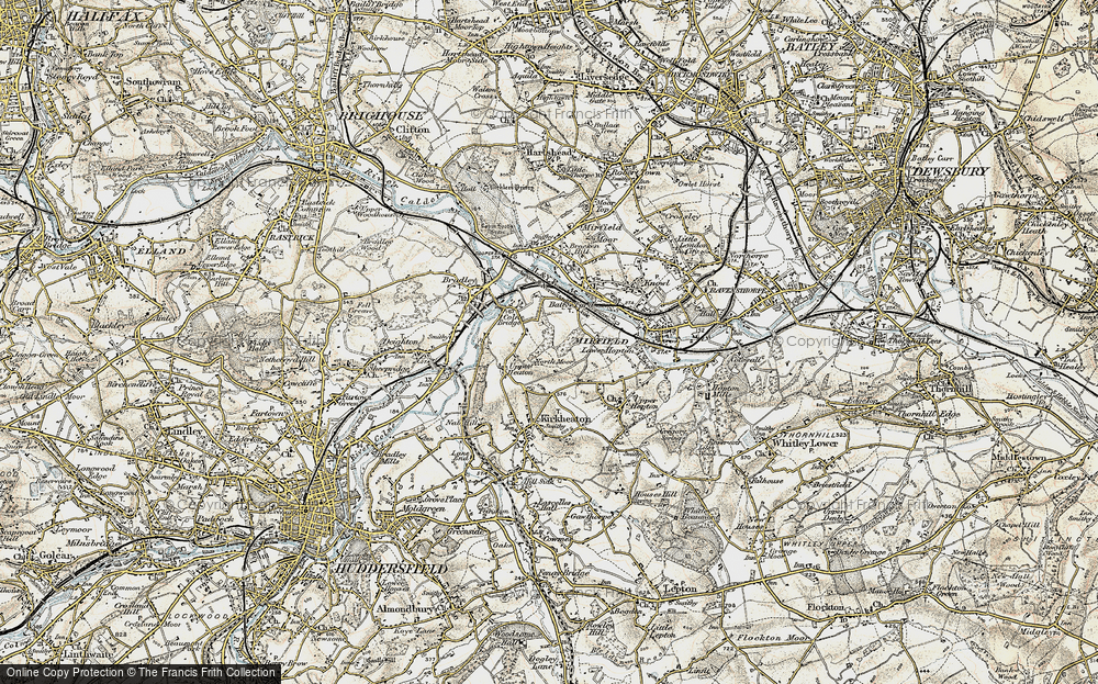 Old Map of Upper Heaton, 1903 in 1903