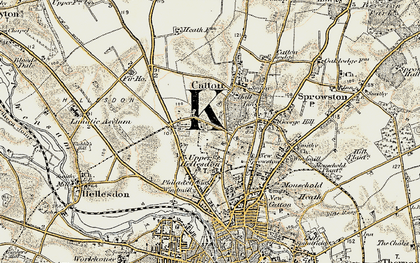 Old map of Upper Hellesdon in 1901-1902