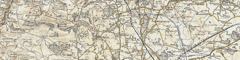 Old map of Upper Hengoed in 1902-1903