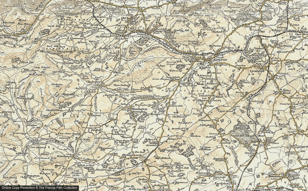 Old Map of Historic Map covering Arrow Court in 1900-1903