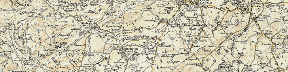 Old map of Upper Hergest in 1900-1903