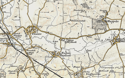 Old map of Upper Heyford in 1898-1901