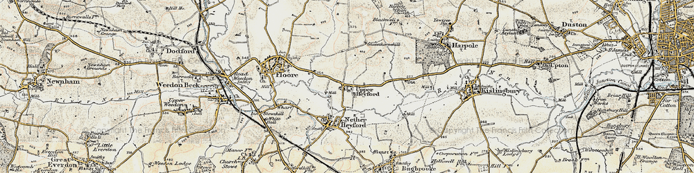 Old map of Upper Heyford in 1898-1901