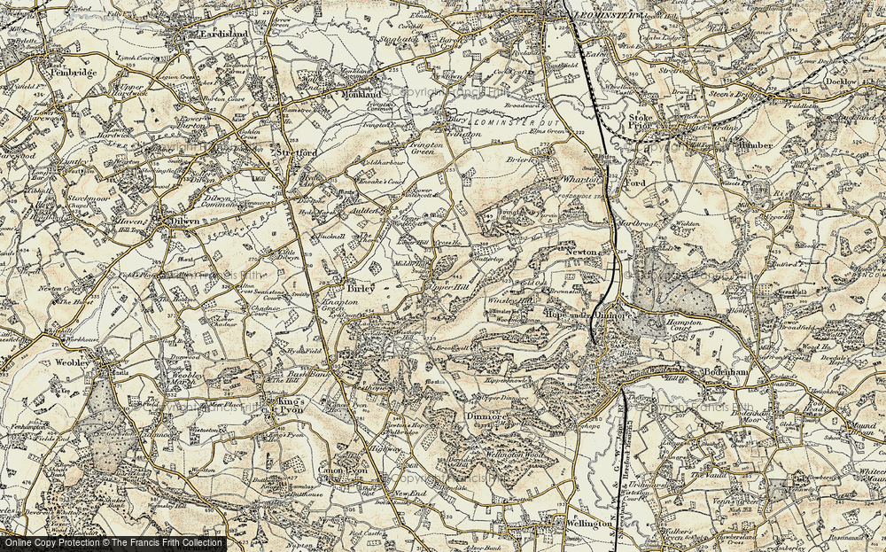 Old Map of Historic Map covering Winsley Ho in 1900-1901