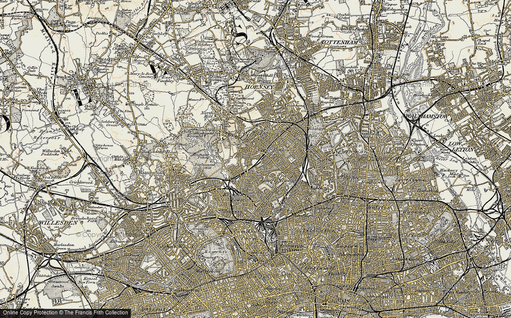 Old Map of Upper Holloway, 1897-1898 in 1897-1898