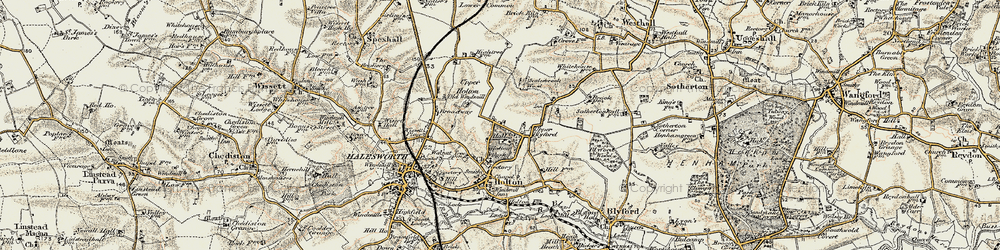 Old map of Upper Holton in 1901-1902