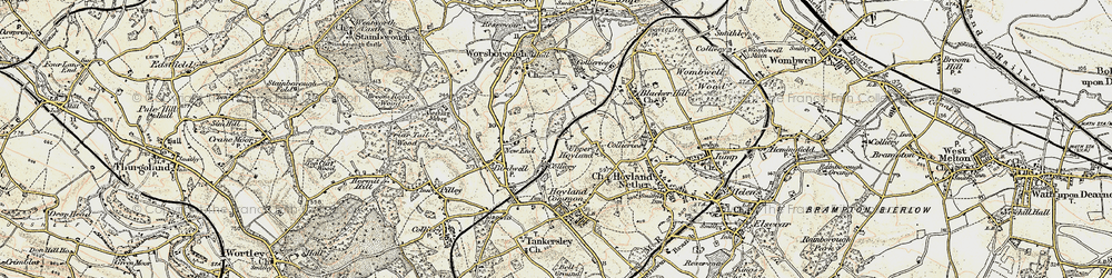 Old map of Upper Hoyland in 1903