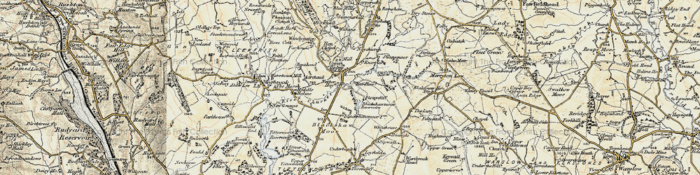 Old map of Blackshawmoor Resrs in 1902-1903