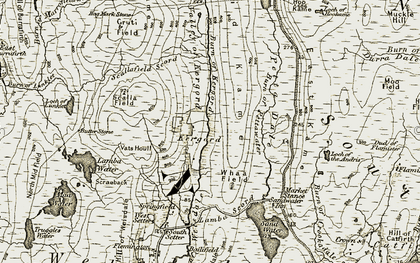 Old map of Burn of Kergord in 1911-1912