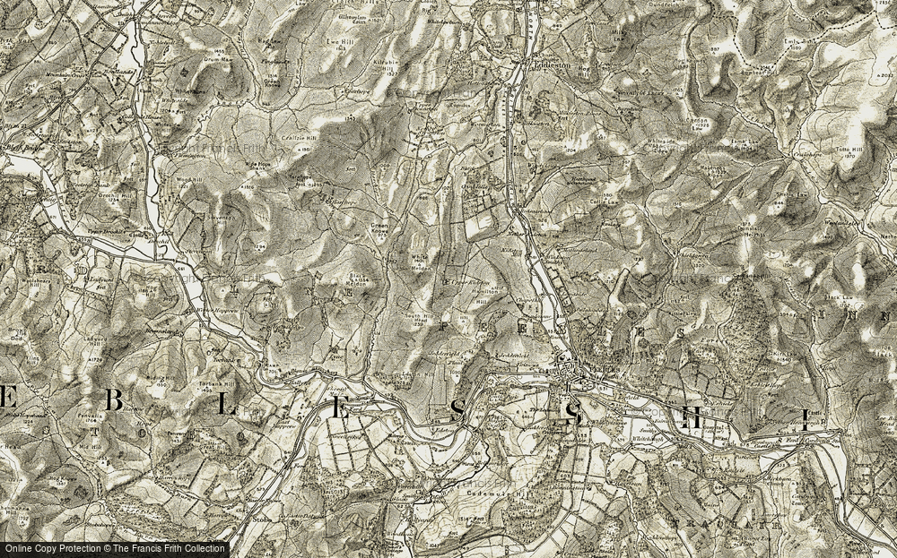 Old Map of Historic Map covering White Meldon in 1903-1904