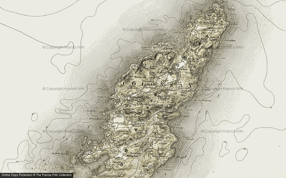 Old Map of Historic Map covering Binnein Riabhach in 1906-1907