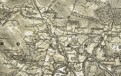 Old map of Upper Knockando in 1908-1911