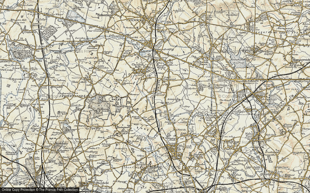 Old Map of Upper Landywood, 1902 in 1902