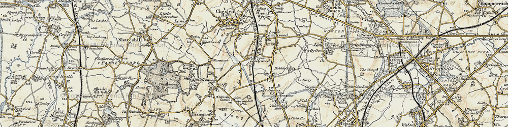 Old map of Upper Landywood in 1902