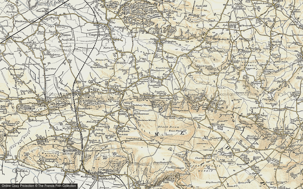 Old Map of Upper Langford, 1899-1900 in 1899-1900