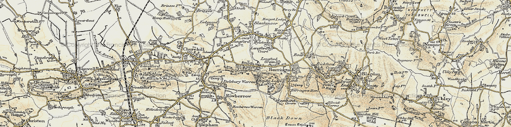 Old map of Upper Langford in 1899-1900