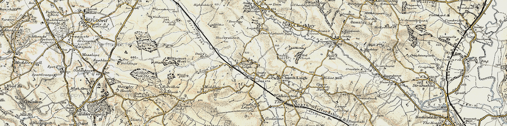 Old map of Upper Leigh in 1902