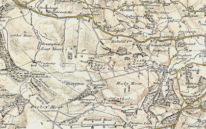 Old map of Beeley Moor in 1902-1903