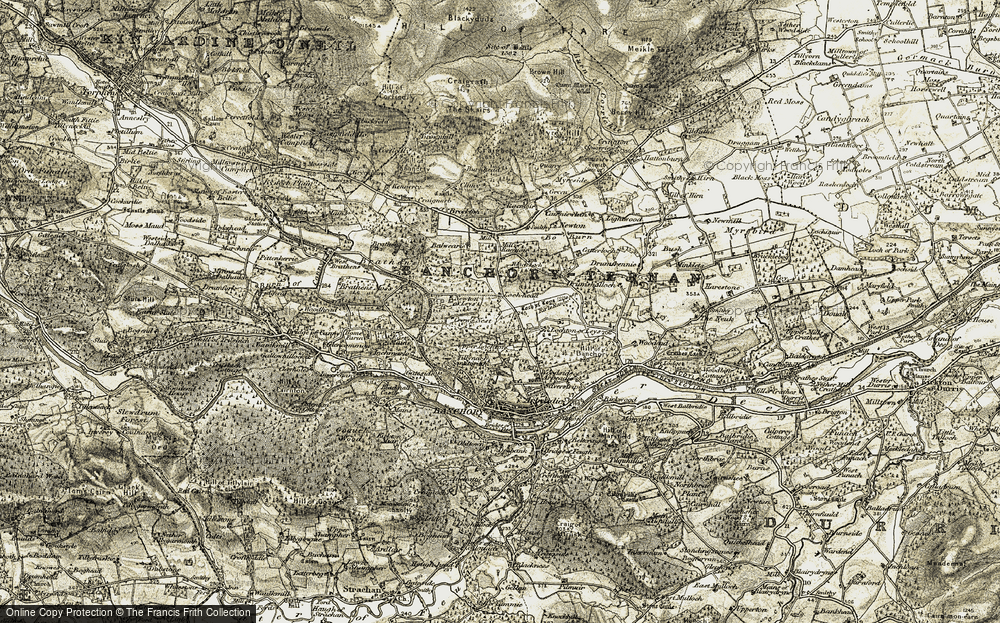 Old Map of Upper Lochton, 1908-1909 in 1908-1909