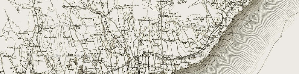 Old map of Upper Lybster in 1911-1912