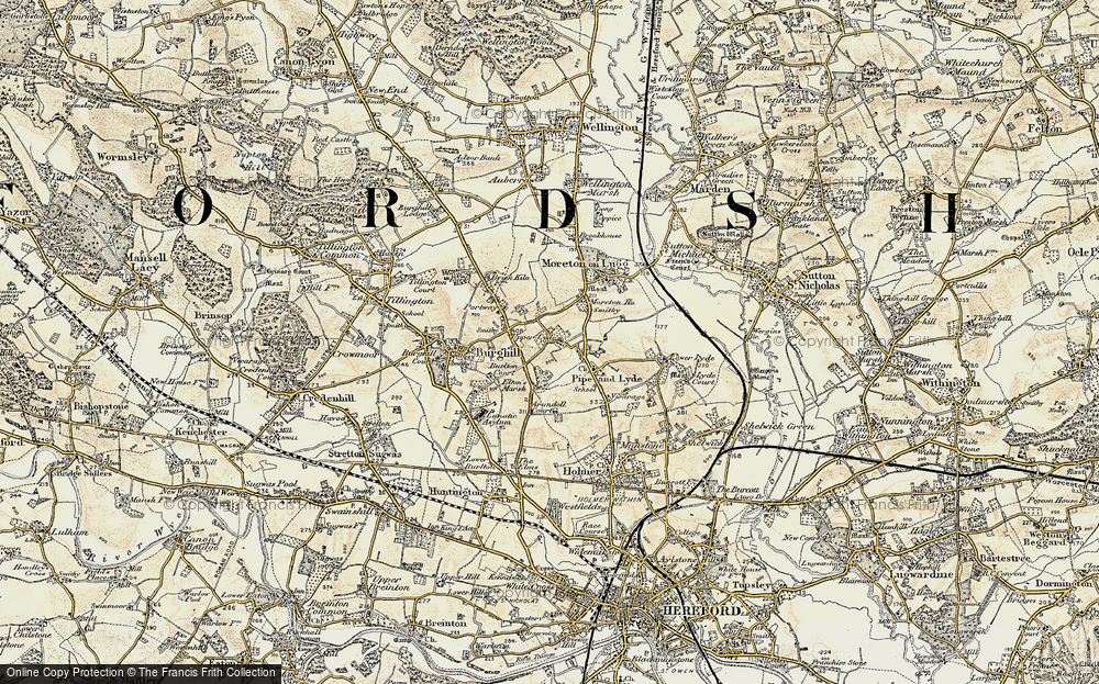 Old Map of Upper Lyde, 1900-1901 in 1900-1901