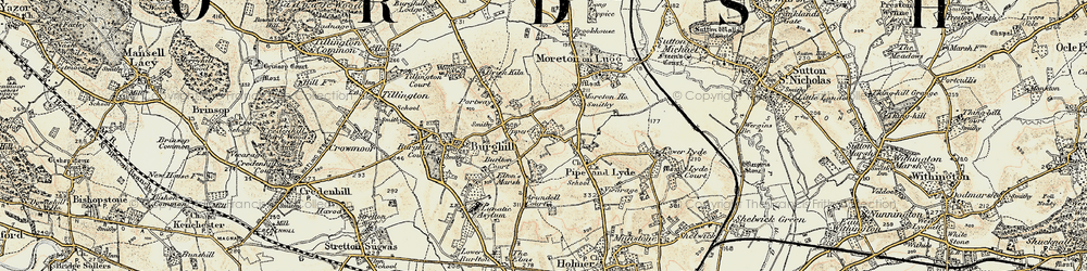 Old map of Upper Lyde in 1900-1901